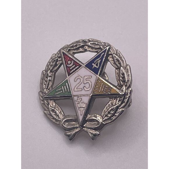 Vtg Order of the Eastern Star Masonic 25 Year Pin Brooch - Picture 2 of 4